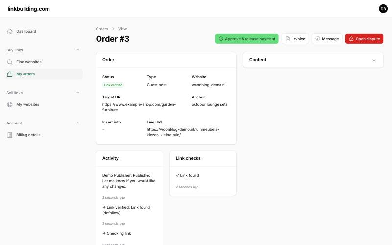 3. We check the link before the publisher is paid